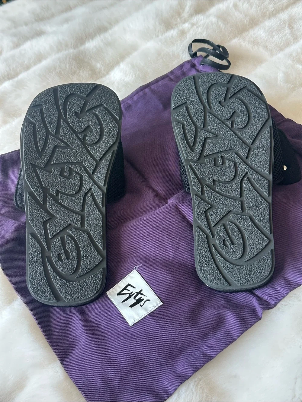EYTYS Belaggio Black Mesh Slide Sandals Sz 7.5